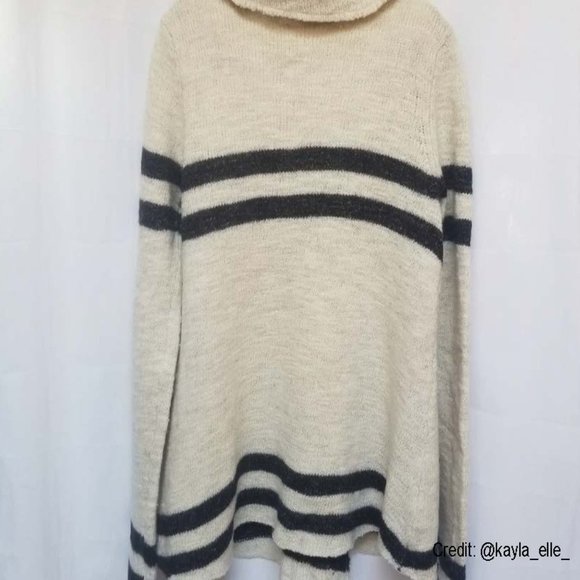 Free People Wool & Linen Earned Stripes Sweater Jacket M - Picture 3 of 13